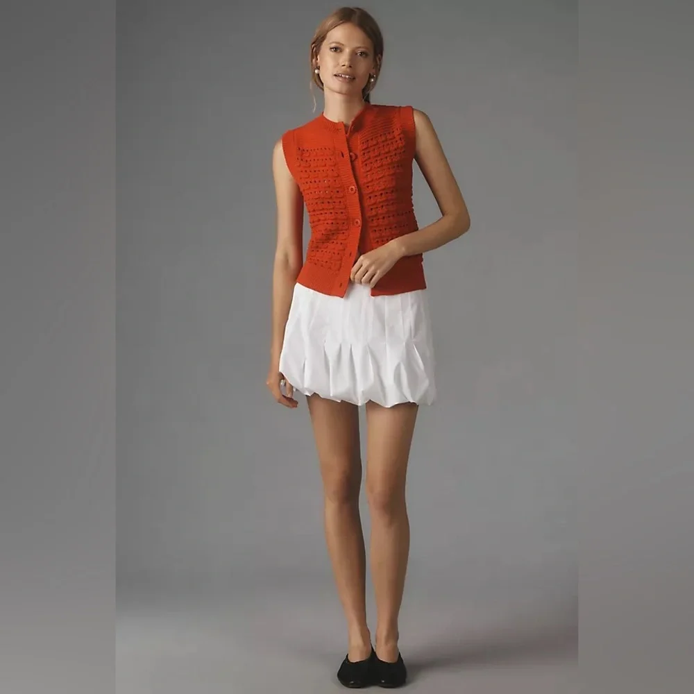 Damson Madder Aggie Knitted Tank in Red UK 10 / US 6 - Picture 5 of 15